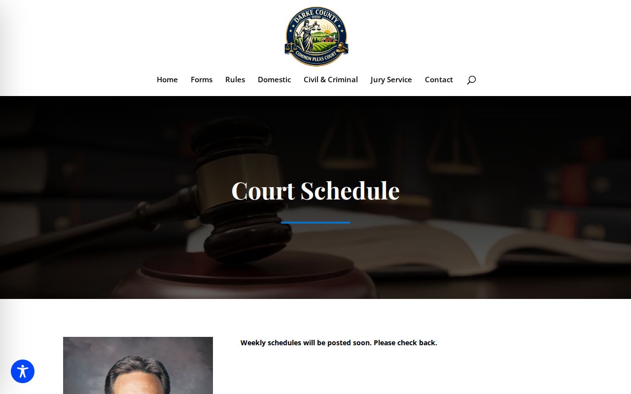 Darke County court schedule Common Pleas weekly schedule and Zoom notice