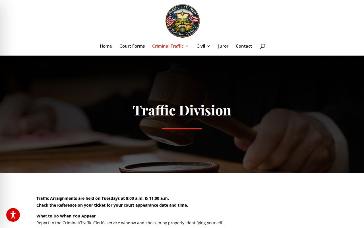 Darke County traffic court records Traffic Division information