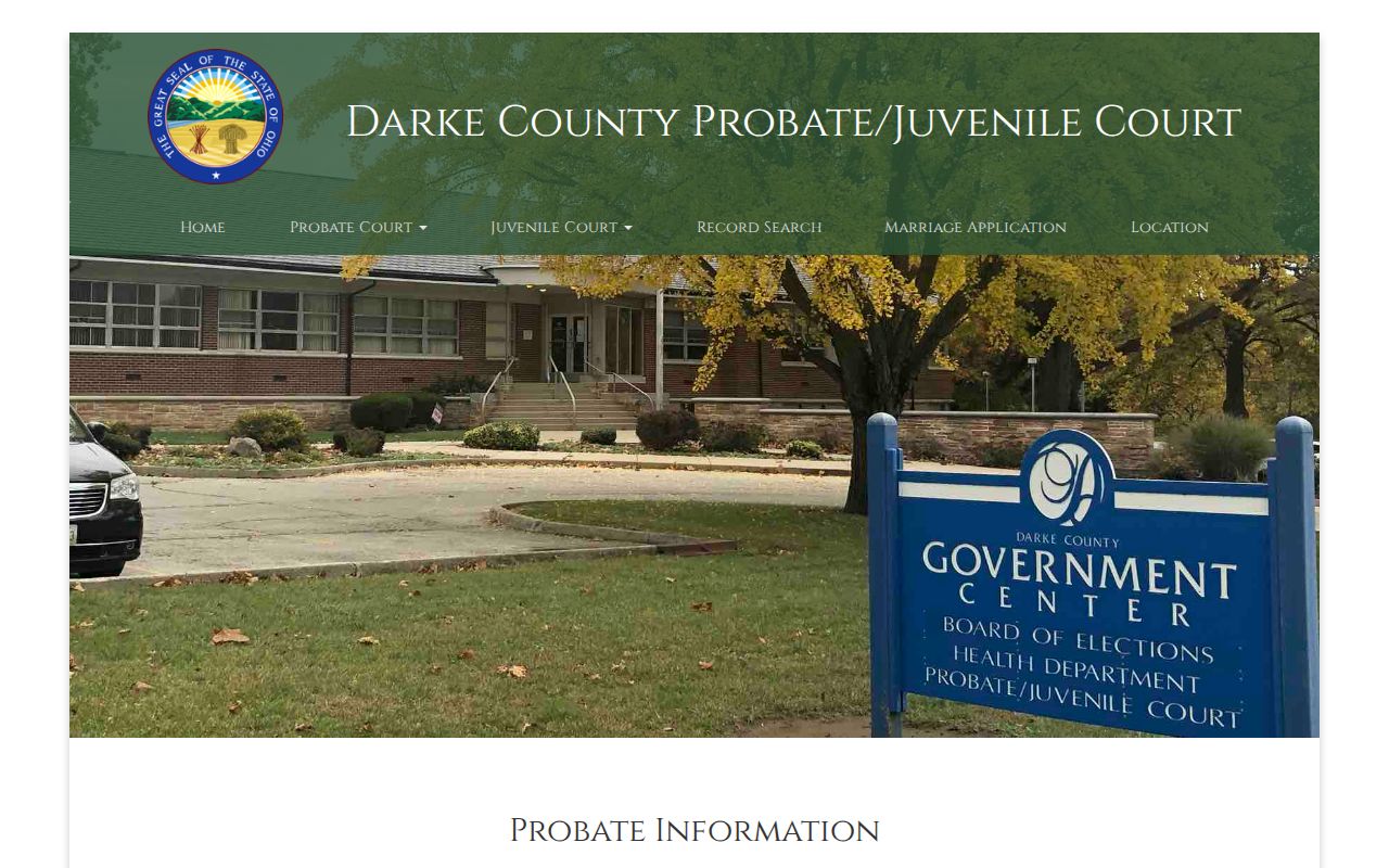 Darke County probate court records fees information