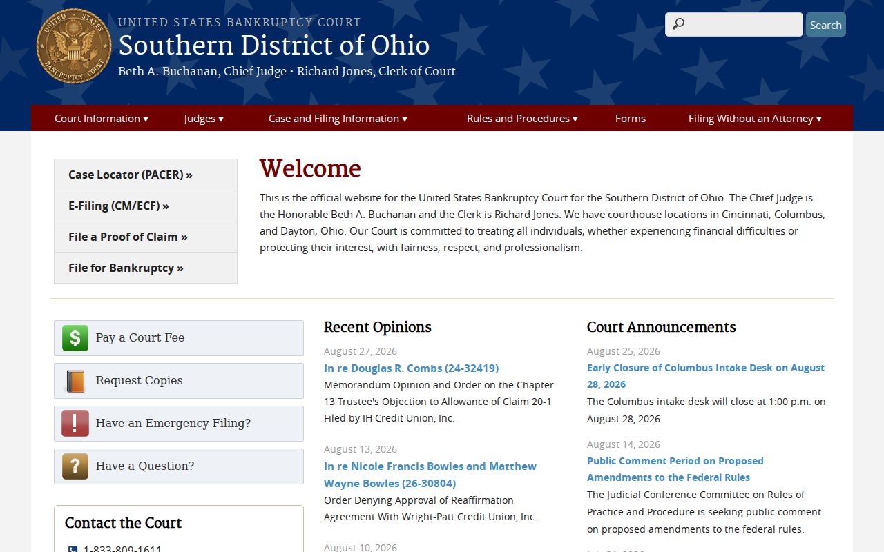 Darke County case search federal bankruptcy court access
